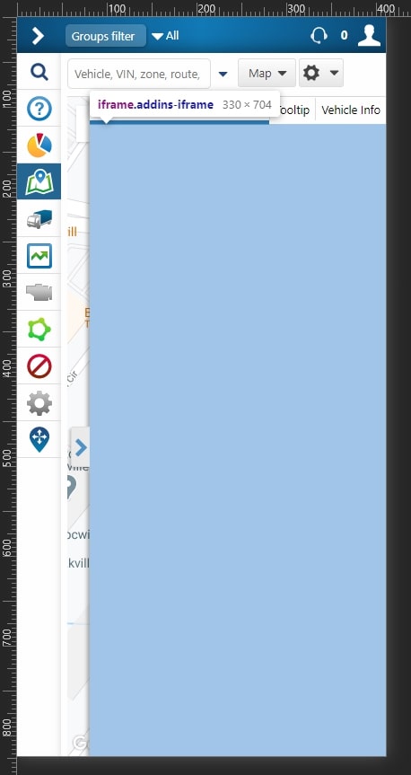 Figure #3 - Map Add-In size on mobile.